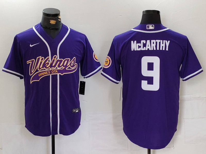 Men's Minnesota Vikings J.J. McCarthy #9 Purple Jersey